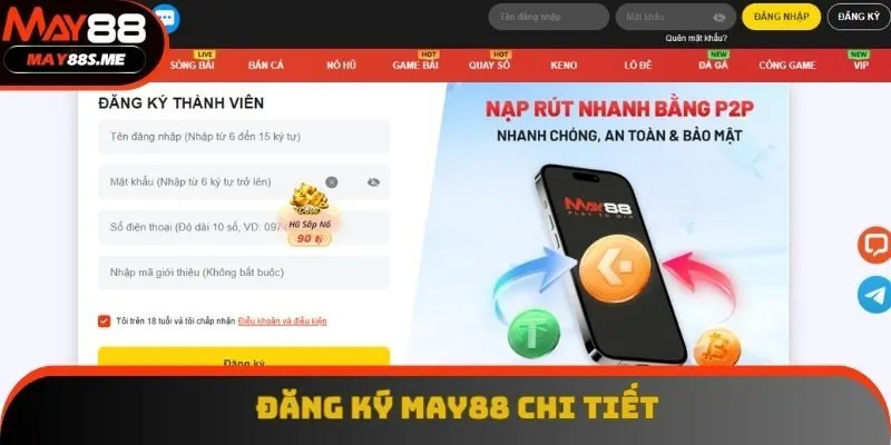 Điền thông tin đăng ký May88 Điền thông tin đăng ký May88